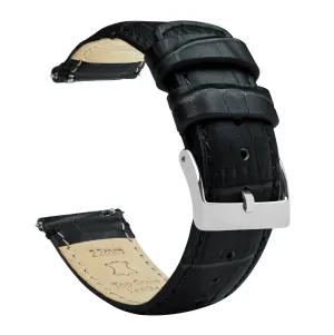 Fossil Gen 5 Black Alligator Grain Leather Watch Band