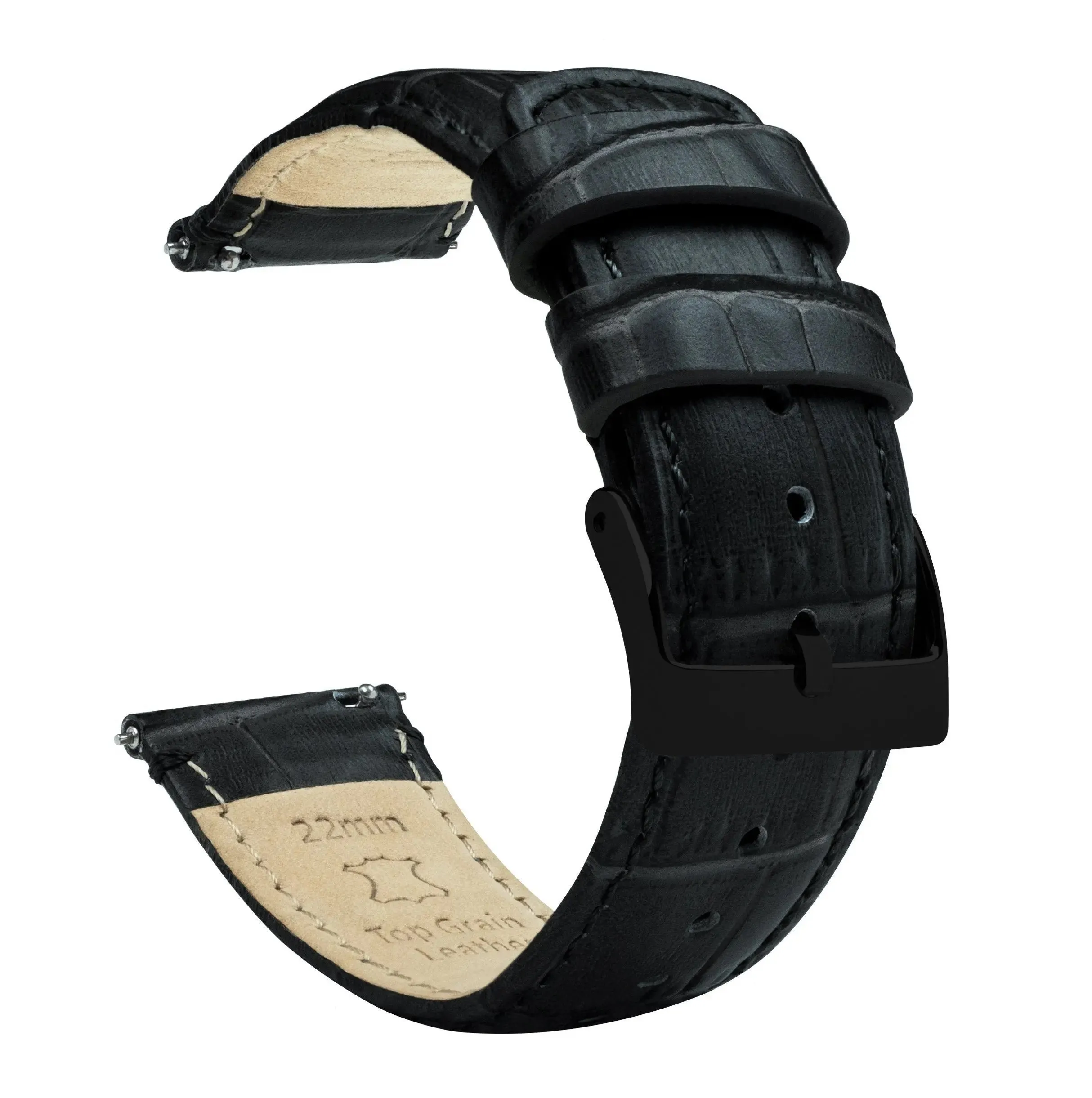 Fossil Gen 5 Black Alligator Grain Leather Watch Band