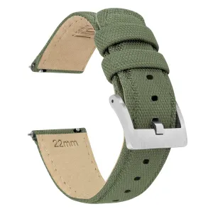 Fossil Gen 5 Sailcloth Quick Release Army Green Watch Band