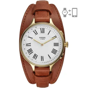Fossil Women's Eleanor Stainless Steel and Leather Hybrid Smartwatch with Activity Tracking and Smartphone Notifications