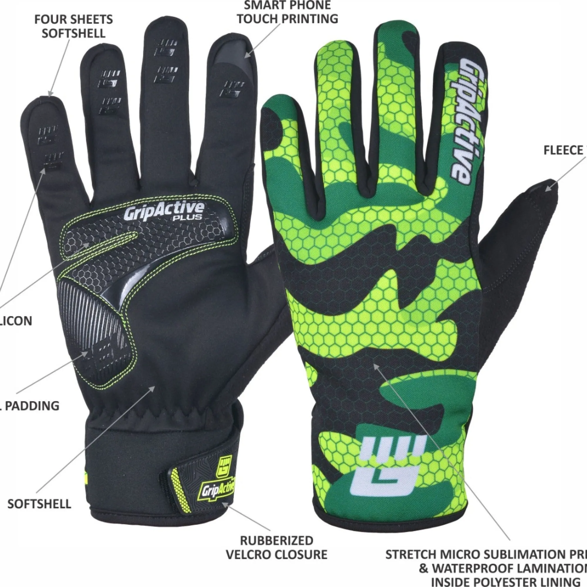Full Finger Cycling Gloves - Green