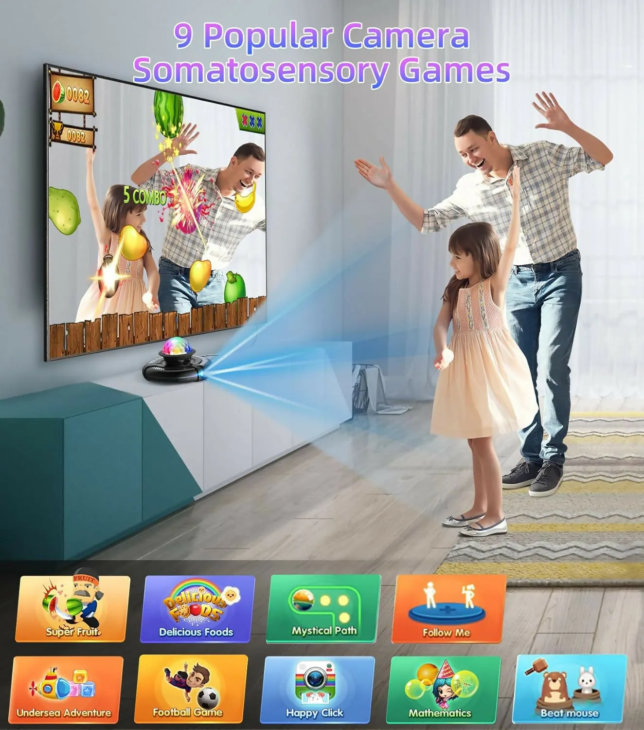 FWFX Dance Mat for Kids and Adults - Double User Wireless Dancing Mat, Exercise & Fitness Dance Step Pad Game for TV, Musical Electronic Dance Mats with HD Camera, Gift for Girls & Boys Ages 6 