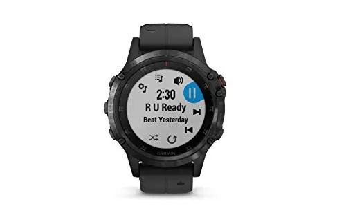 Garmin Fenix 5 Plus Smartwatches, Sapphire, Black w/Black Band