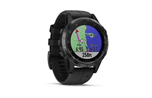 Garmin Fenix 5 Plus Smartwatches, Sapphire, Black w/Black Band