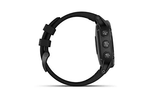 Garmin Fenix 5 Plus Smartwatches, Sapphire, Black w/Black Band