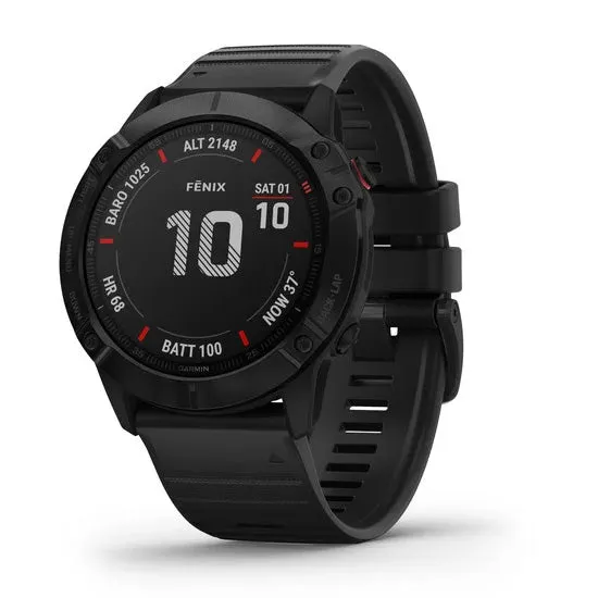 Garmin fenix 6X Pro GPS Golf Watch 51mm Black with Black Band (010-02157-00)