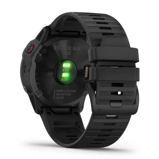Garmin fenix 6X Pro GPS Golf Watch 51mm Black with Black Band (010-02157-00)