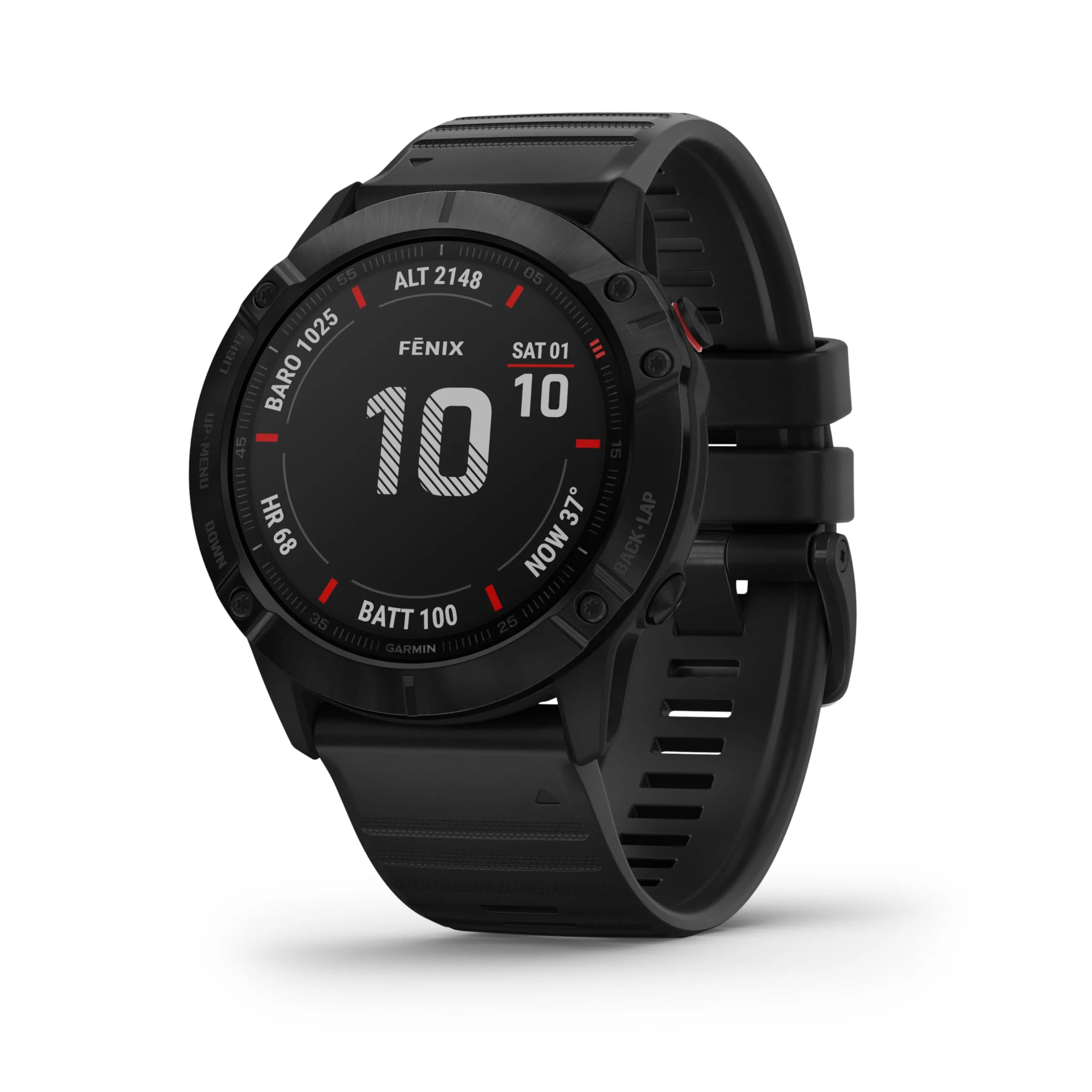 Garmin Fenix 6X Pro, Premium Multisport GPS Watch, Features Mapping, Music, Grade-Adjusted Pace Monitoring and Pulse Ox Sensors, Black with Black Band