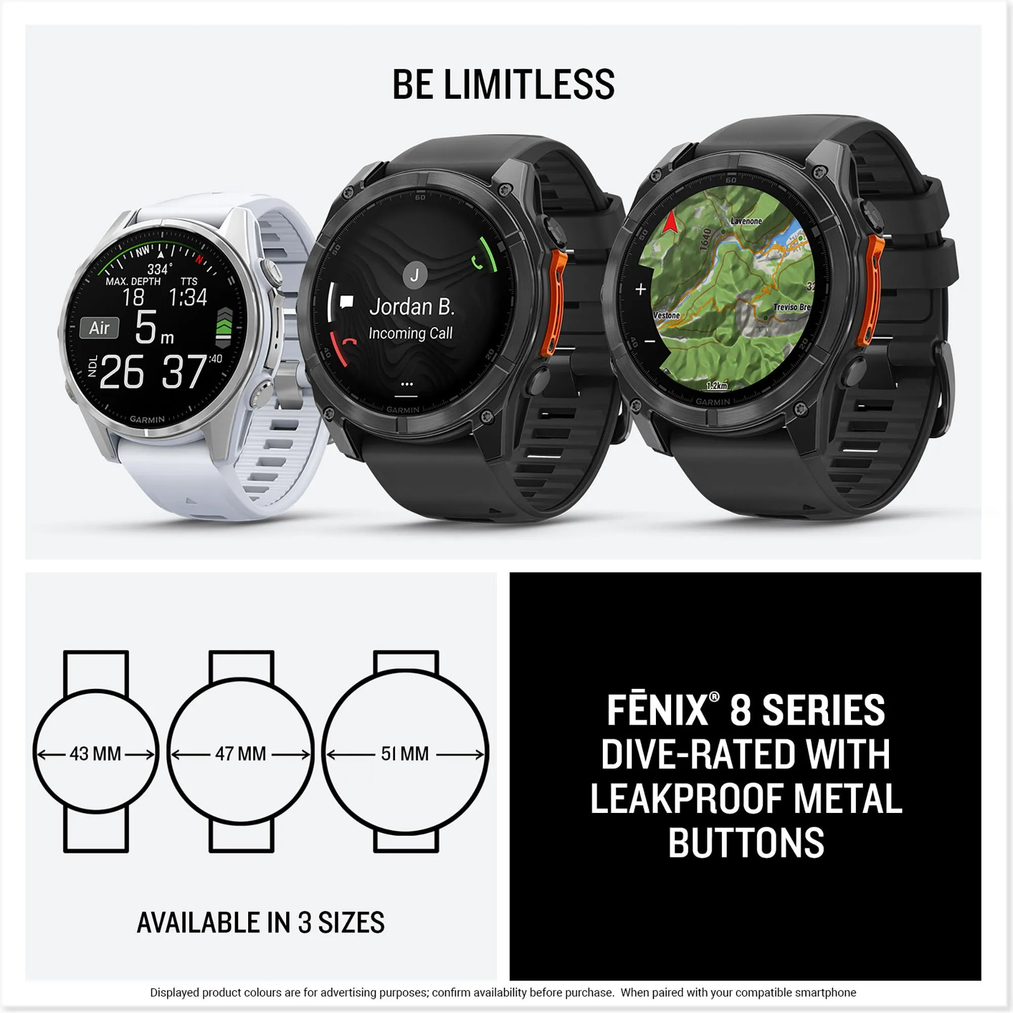 Garmin fēnix 8,47mm Premium Multisport GPS Smartwatch,AMOLED Touch Screen,Advanced Health and Training Features,Built in LED flashlight,Adventure Watch with up to 16 days battery life,Slate Gray