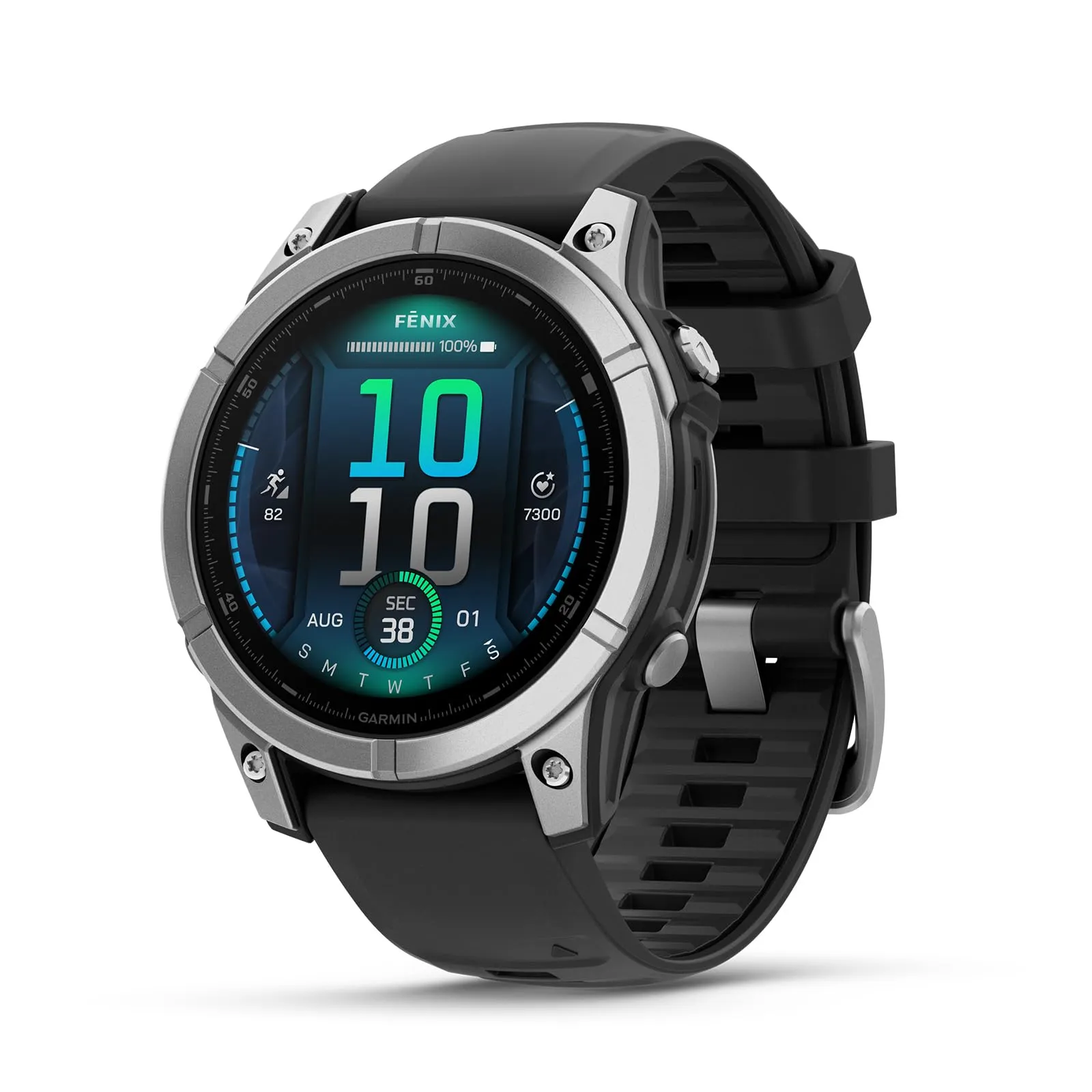 Garmin fēnix E, 47mm Multisport GPS Smartwatch, Extensive Health and Training Features, Adventure Watch with up to 16 days battery life, Stainless Steel and Black