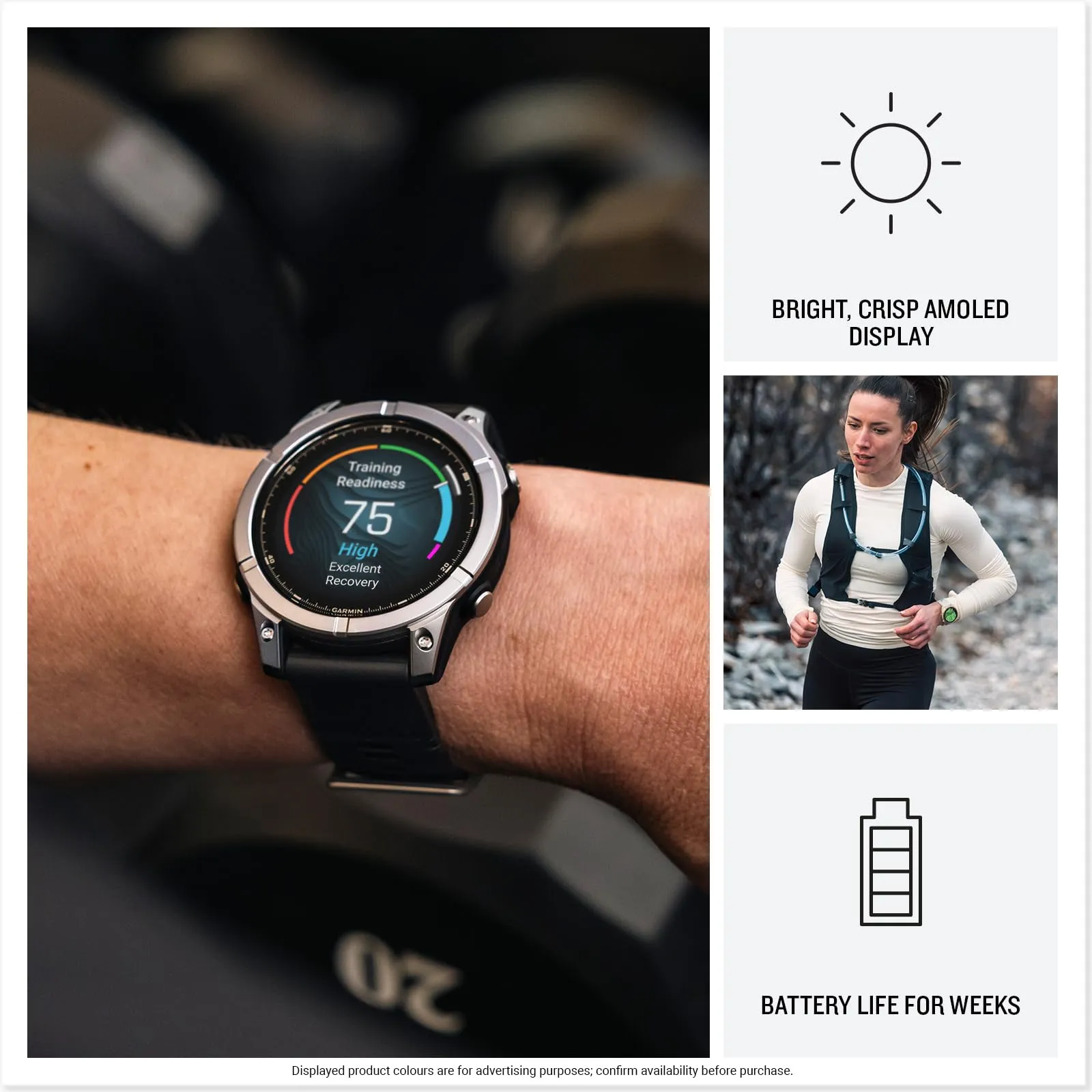 Garmin fēnix E, 47mm Multisport GPS Smartwatch, Extensive Health and Training Features, Adventure Watch with up to 16 days battery life, Stainless Steel and Black