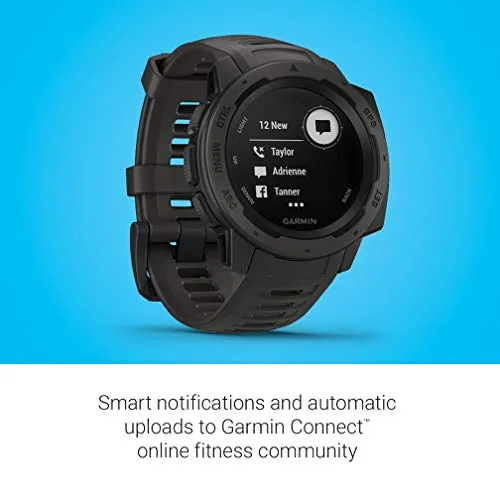 Garmin Instinct, Rugged Outdoor Smart Watch with GPS, Wireless Bluetooth - Black