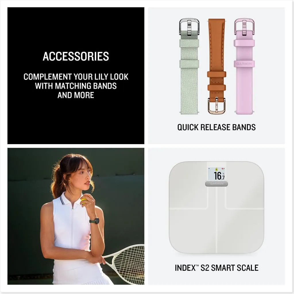 Garmin Lily 2 Smartwatch – Cream Gold with Coconut Silicone Band