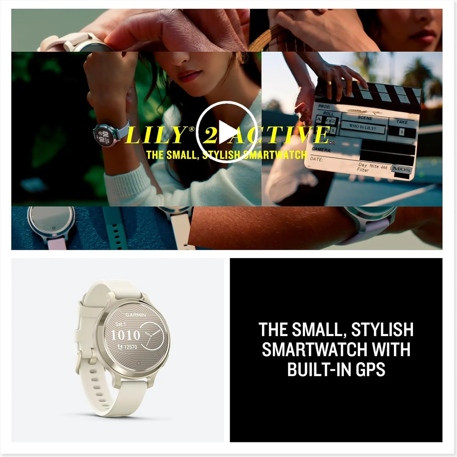 Garmin Lily 2 Smartwatch – Cream Gold with Coconut Silicone Band