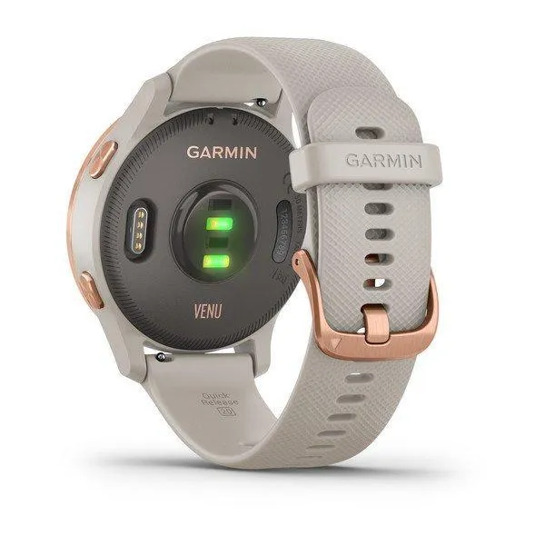 Garmin Venu GPS SmartWatch Light Sand with Rose-Gold Hardware