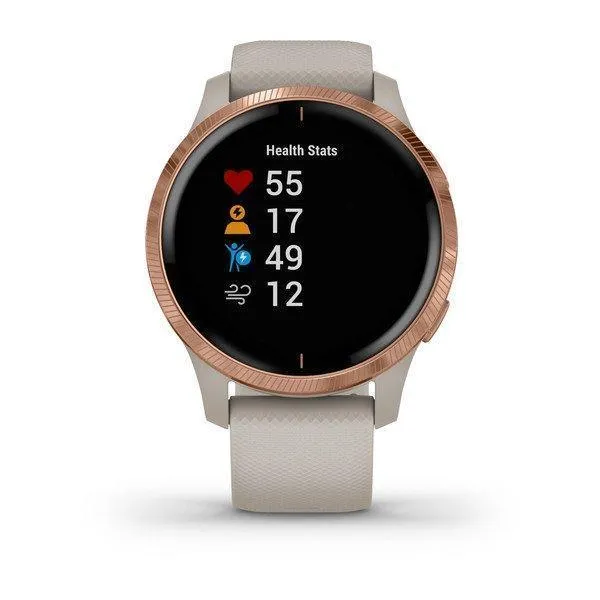 Garmin Venu GPS SmartWatch Light Sand with Rose-Gold Hardware