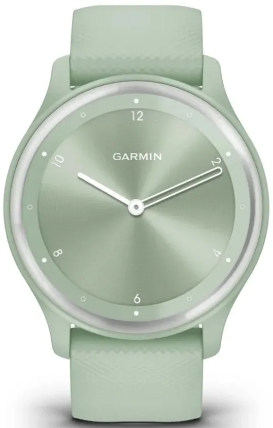 Garmin Vivomove Sport Silicone Band With Silver Accents Watch