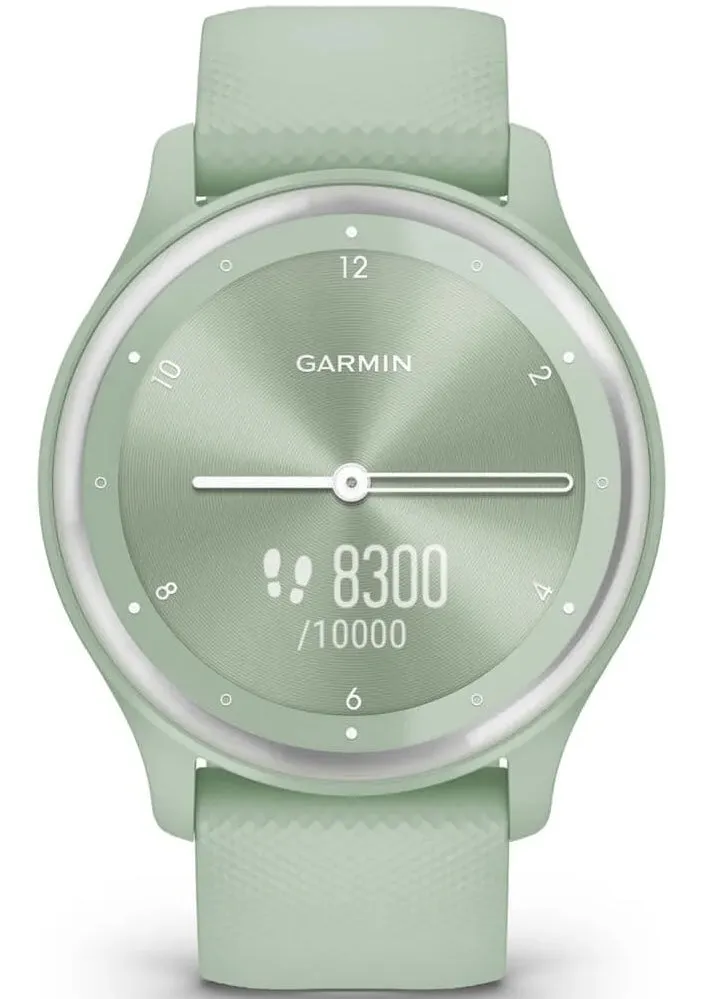 Garmin Vivomove Sport Silicone Band With Silver Accents Watch