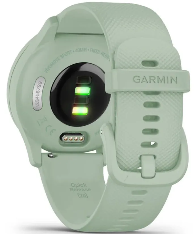 Garmin Vivomove Sport Silicone Band With Silver Accents Watch