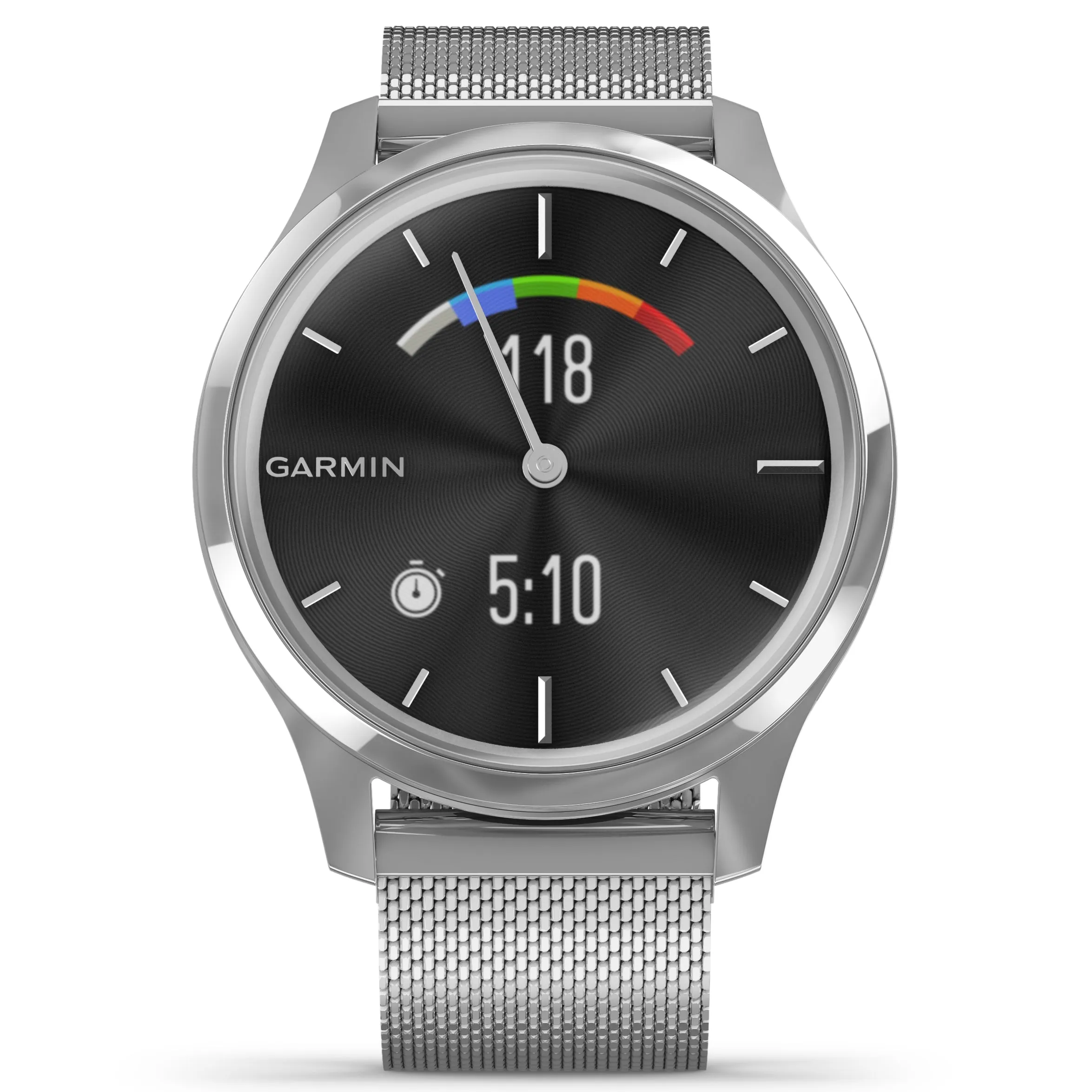 Garmin Vívomove® Luxe Silver Case with Silver Milanese Band 010-02241-03