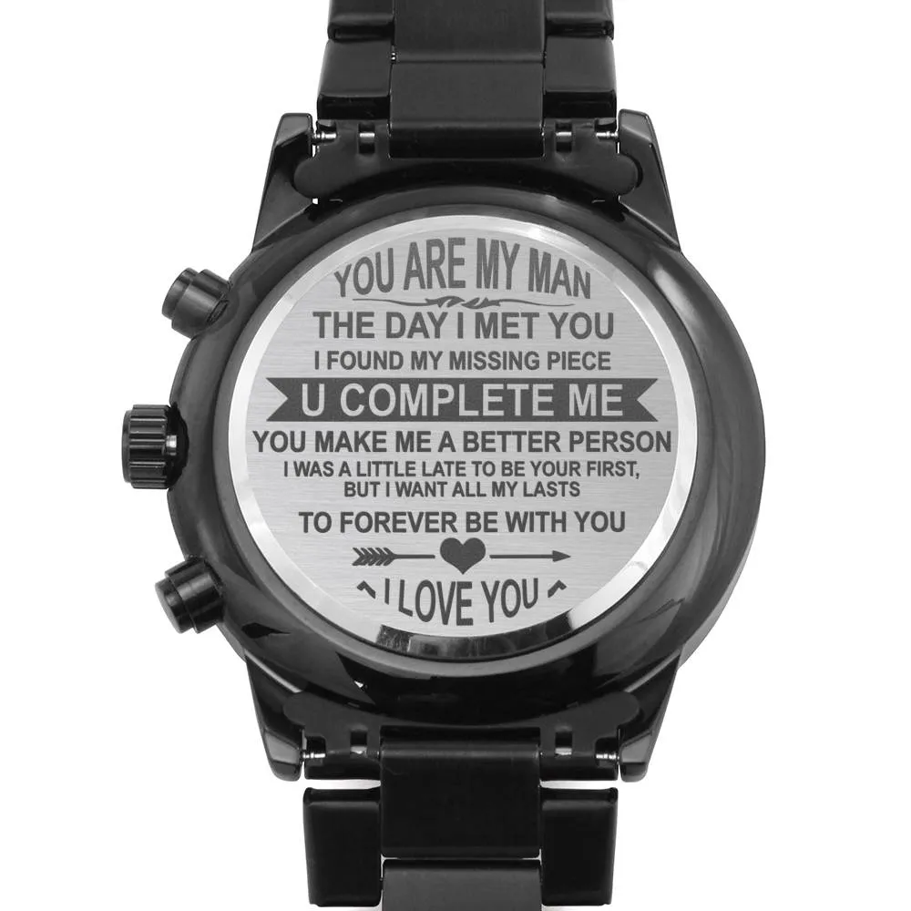 Gift For Him - Engraved Watch - You Complete Me