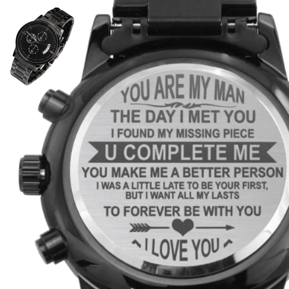 Gift For Him - Engraved Watch - You Complete Me