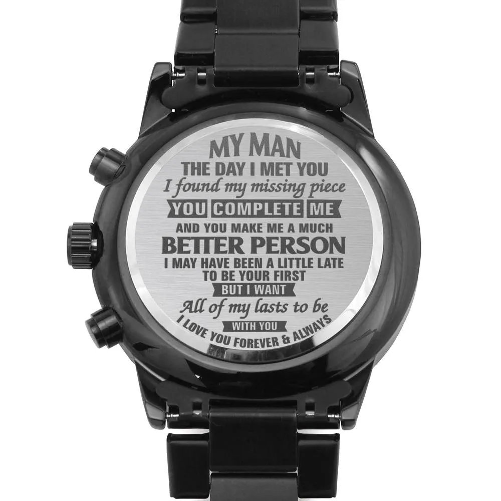 Gift For Him - Engraved Watch - You Make Me A Better Person