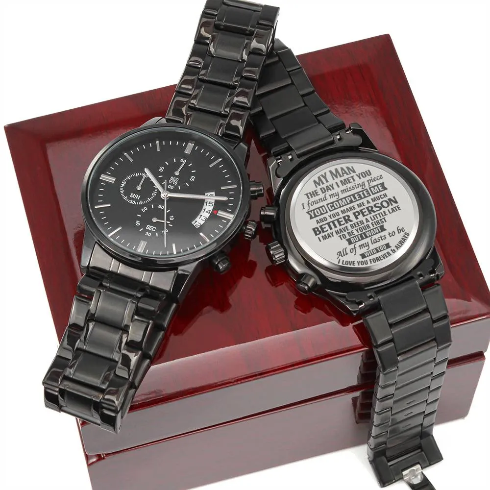 Gift For Him - Engraved Watch - You Make Me A Better Person