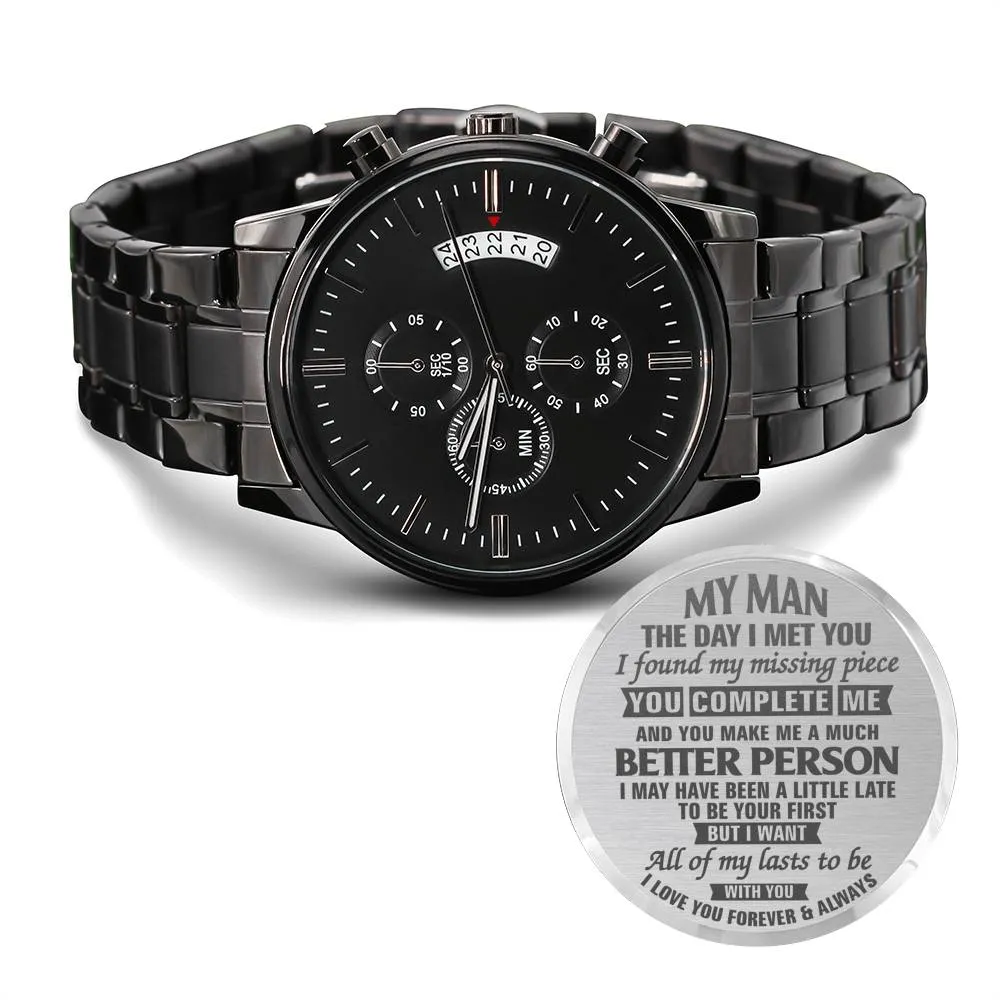 Gift For Him - Engraved Watch - You Make Me A Better Person