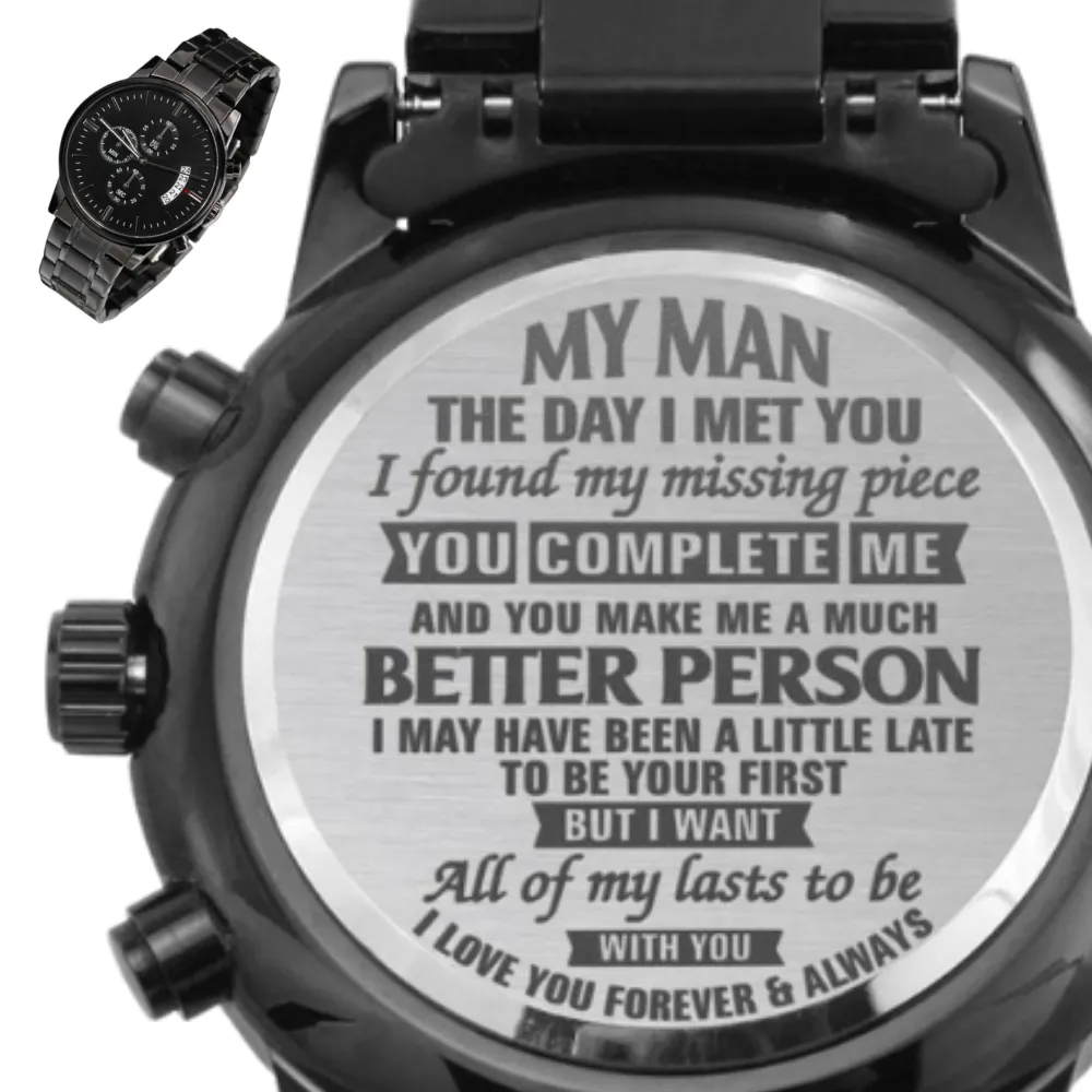 Gift For Him - Engraved Watch - You Make Me A Better Person