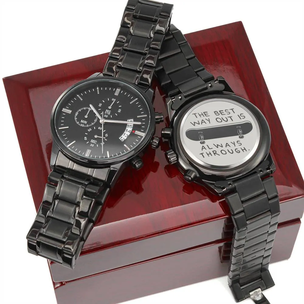 Gift For Skateboarders - Engraved Watch - Best Way Out