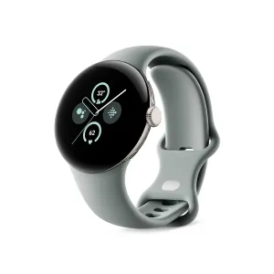 Google Pixel Watch 2 (Previous Model) with the Best of Fitbit - Heart Rate Tracking, Stress Management, Safety Features - Android Smartwatch - Champagne Gold Aluminum Case - Hazel Active Band - Wi-Fi