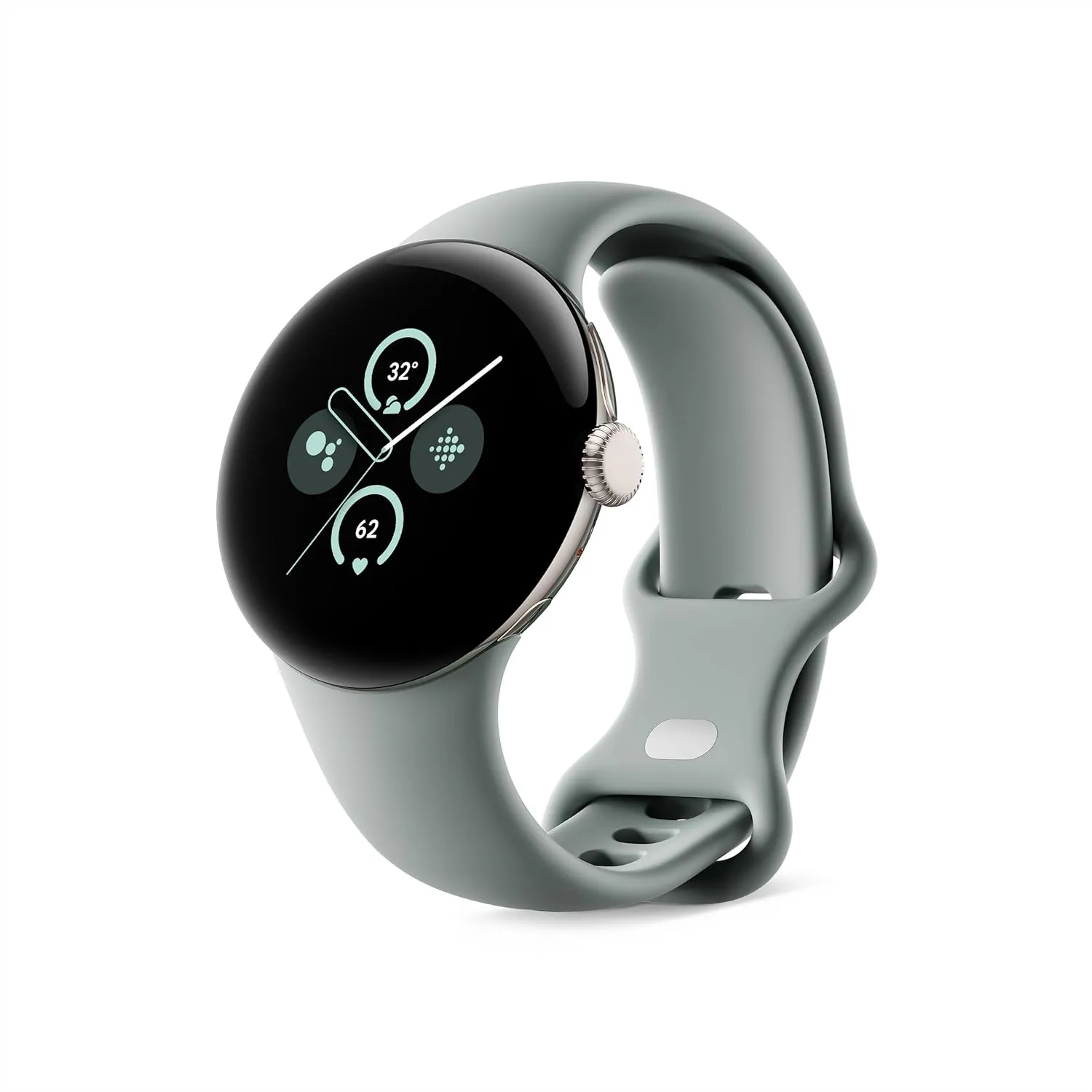 Google Pixel Watch 2 (Previous Model) with the Best of Fitbit - Heart Rate Tracking, Stress Management, Safety Features - Android Smartwatch - Champagne Gold Aluminum Case - Hazel Active Band - Wi-Fi