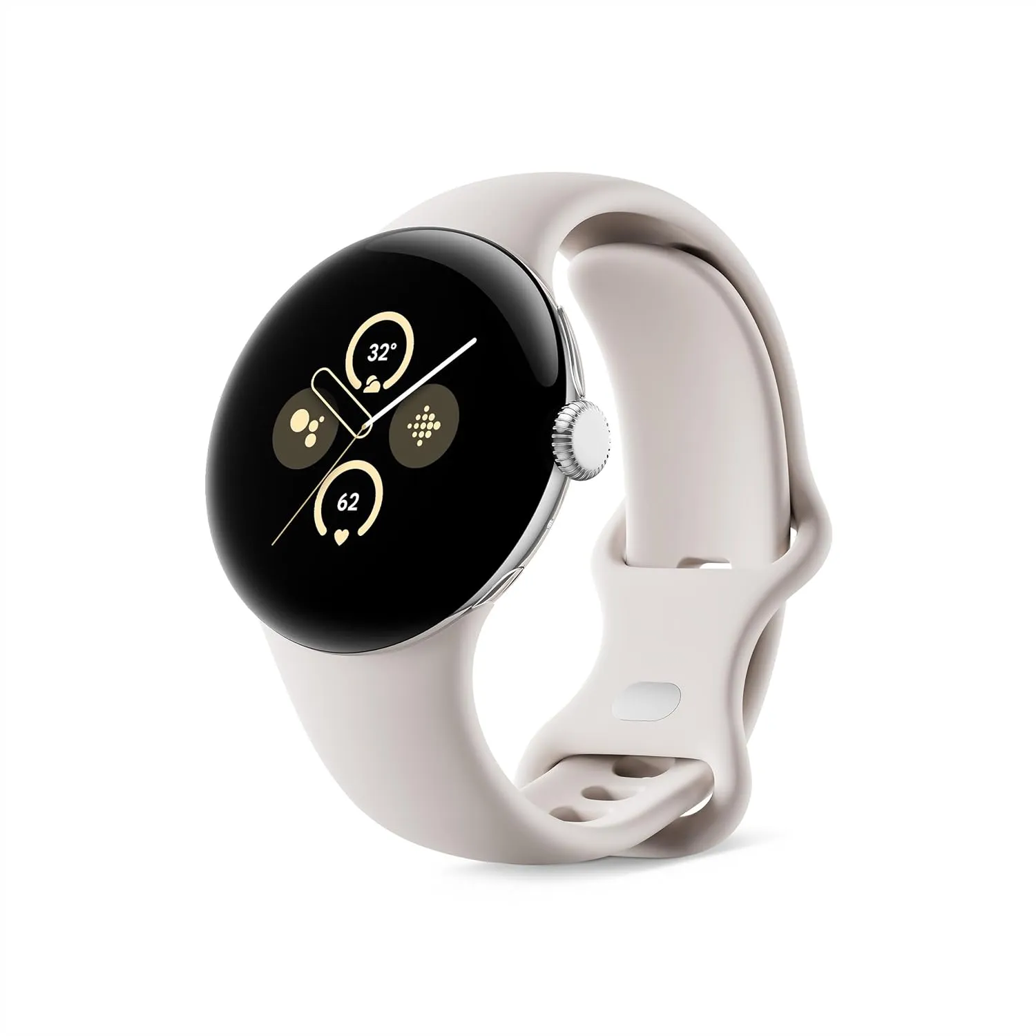 Google Pixel Watch 2 (Previous Model) with the Best of Fitbit - Heart Rate Tracking, Stress Management, Safety Features - Android Smartwatch - Champagne Gold Aluminum Case - Hazel Active Band - Wi-Fi