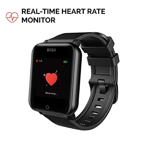 GOQii Smart Vital Fitness SpO2 Junior for Kids Body Temperature and Blood Pressure Tracker Fitness Band/ Smartwatch with 3 Months Personal Coaching (Black)