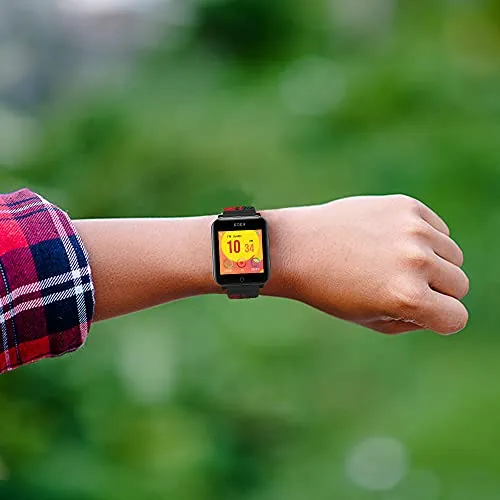 GOQii Smart Vital Fitness SpO2 Junior for Kids Body Temperature and Blood Pressure Tracker Fitness Band/ Smartwatch with 3 Months Personal Coaching (Black)