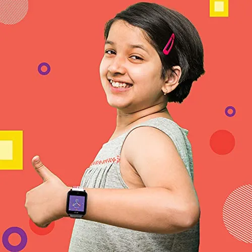 GOQii Smart Vital Junior for kids fitness, SpO2, body temperature and sleep tracker with 3 months personal coaching subscription (Cherry and Cream)