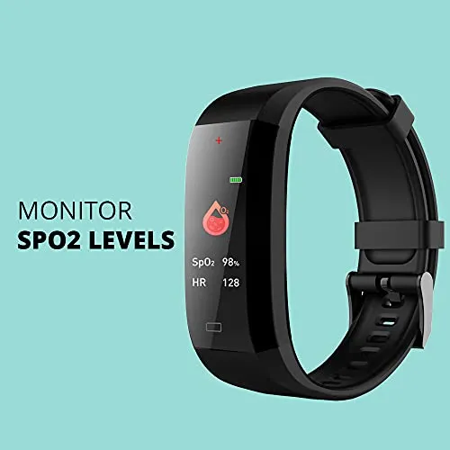 GOQii Vital 4.0 Oximeter built-in continuous SpO2, Heart rate & body temperature monitoring with 3 months personal coaching(Black)