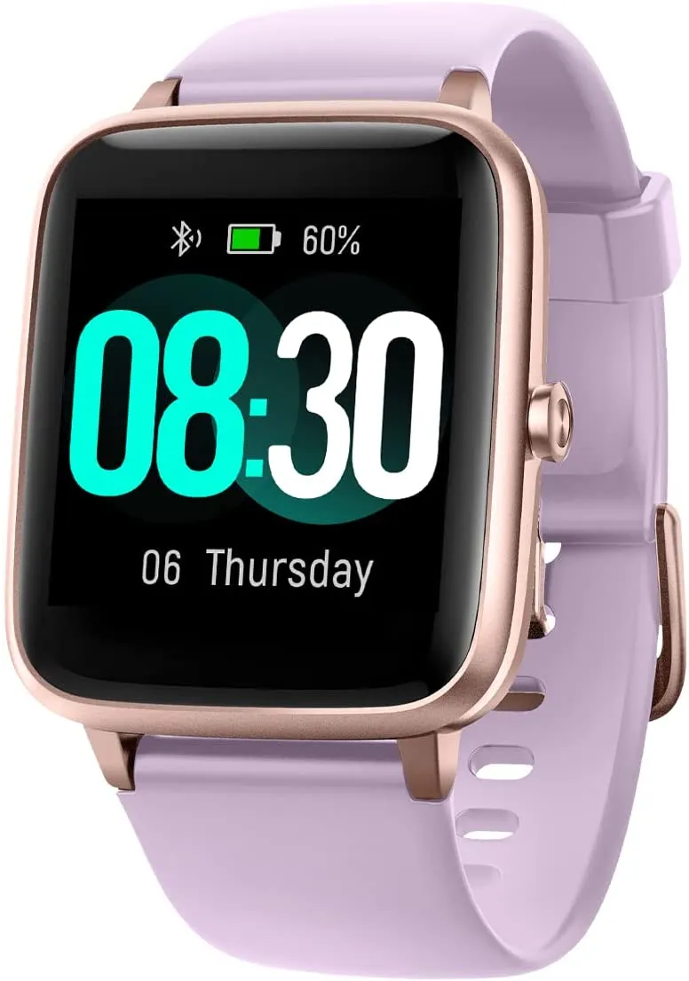 GRV Smart Watch for iOS and Android Phones, Watches for Men Women IP68 Waterproof Smartwatch Fitness Tracker Watch with Heart Rate/Sleep Monitor Steps Calories Counter (Pink)