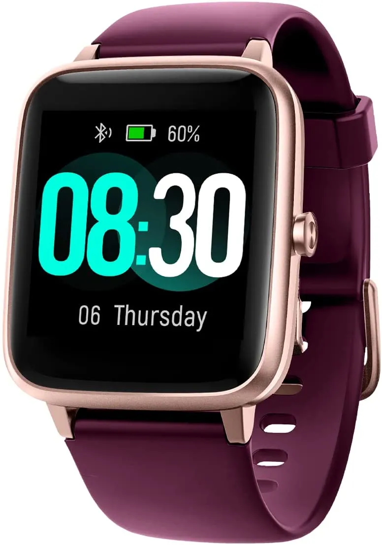 GRV Smart Watch for iOS and Android Phones, Watches for Men Women IP68 Waterproof Smartwatch Fitness Tracker Watch with Heart Rate/Sleep Monitor Steps Calories Counter (Pink)