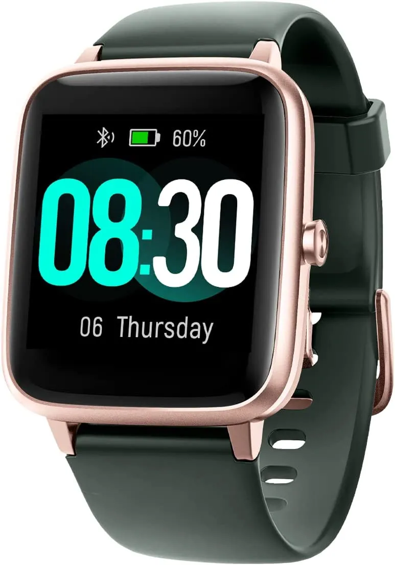 GRV Smart Watch for iOS and Android Phones, Watches for Men Women IP68 Waterproof Smartwatch Fitness Tracker Watch with Heart Rate/Sleep Monitor Steps Calories Counter (Pink)