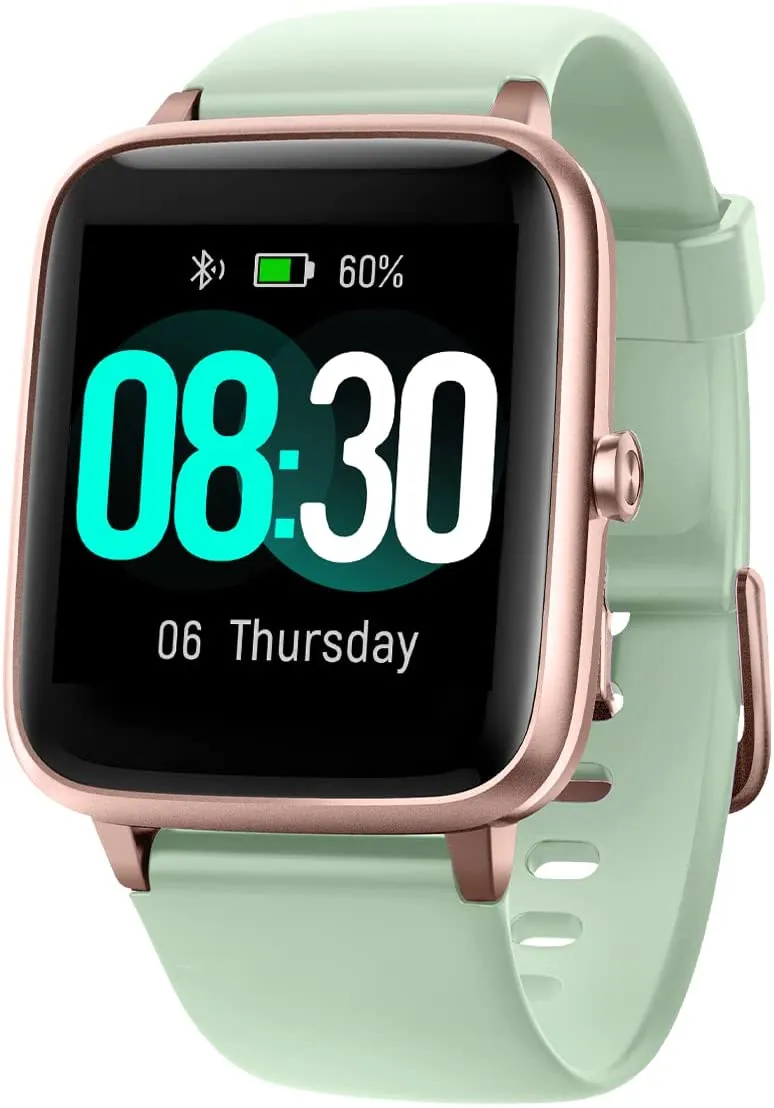 GRV Smart Watch for iOS and Android Phones, Watches for Men Women IP68 Waterproof Smartwatch Fitness Tracker Watch with Heart Rate/Sleep Monitor Steps Calories Counter (Pink)