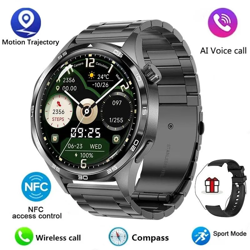 GT5 PRO Smart Watch Men Watch 5 Pro AMOLED HD Screen Bluetooth Call GPS Trajectory NFC Heart Rate Compass SmartWatches New