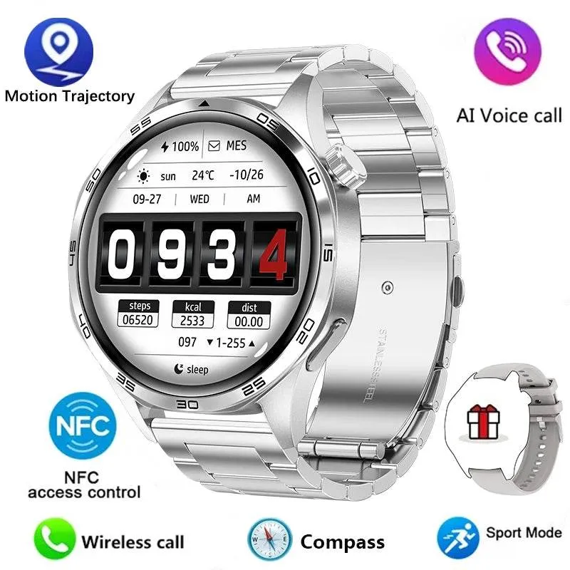 GT5 PRO Smart Watch Men Watch 5 Pro AMOLED HD Screen Bluetooth Call GPS Trajectory NFC Heart Rate Compass SmartWatches New