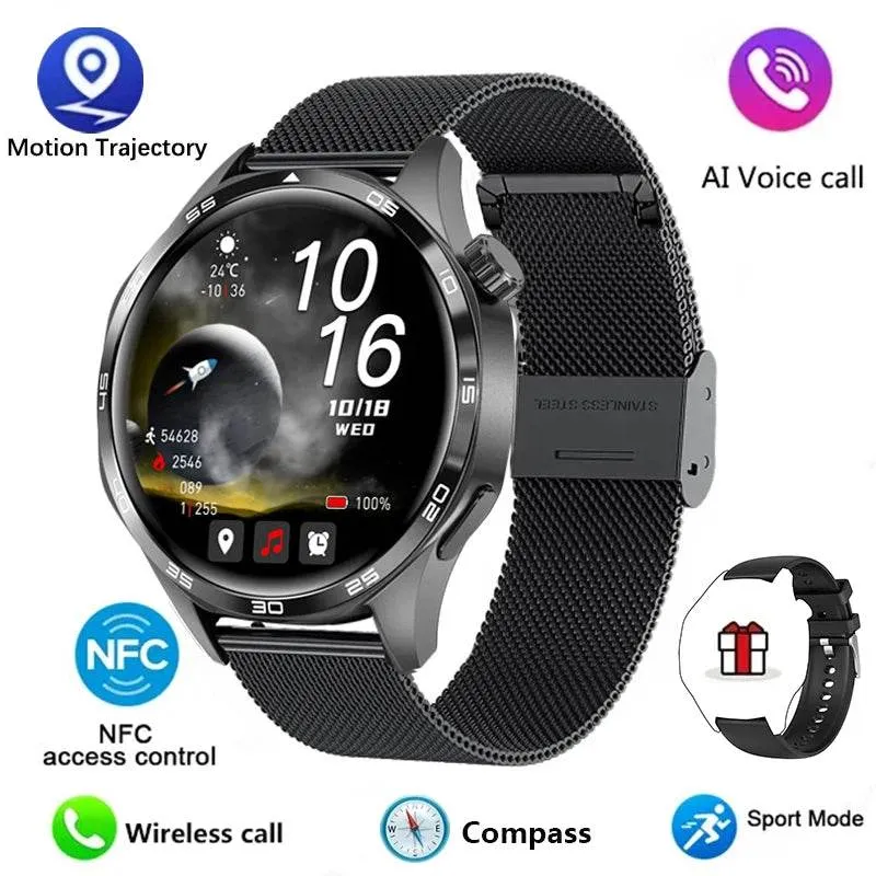 GT5 PRO Smart Watch Men Watch 5 Pro AMOLED HD Screen Bluetooth Call GPS Trajectory NFC Heart Rate Compass SmartWatches New