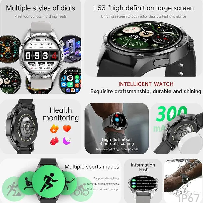 GT5 PRO Smart Watch Men Watch 5 Pro AMOLED HD Screen Bluetooth Call GPS Trajectory NFC Heart Rate Compass SmartWatches New