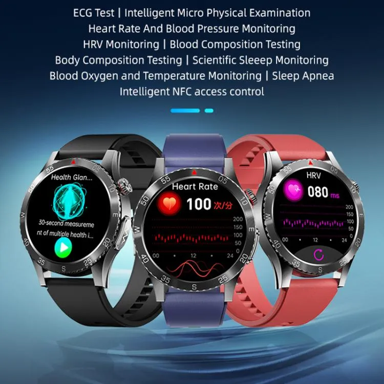 H9 1.43 inch Silicone Strap ECG Smart Watch Supports Bluetooth Calls/Smart Voice Assistant(Blue)