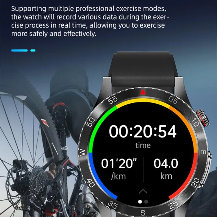 H9 1.43 inch Silicone Strap ECG Smart Watch Supports Bluetooth Calls/Smart Voice Assistant(Blue)