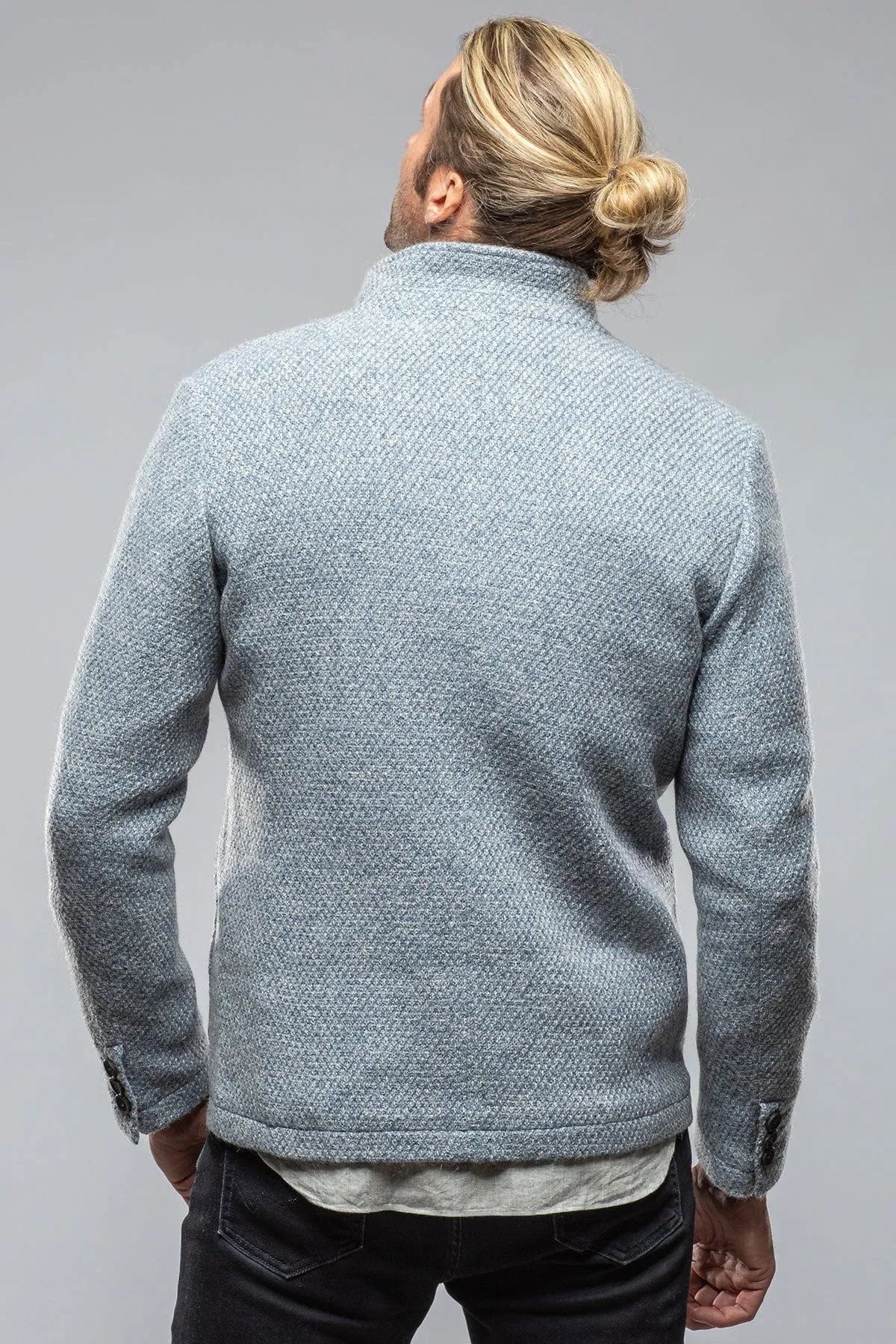 Halifax Knit Coat In Light Blue
