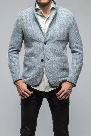 Halifax Knit Coat In Light Blue